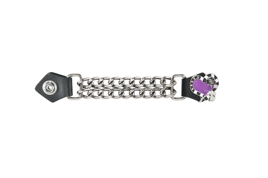 Heart Rose Purp Chrome Vest Extender