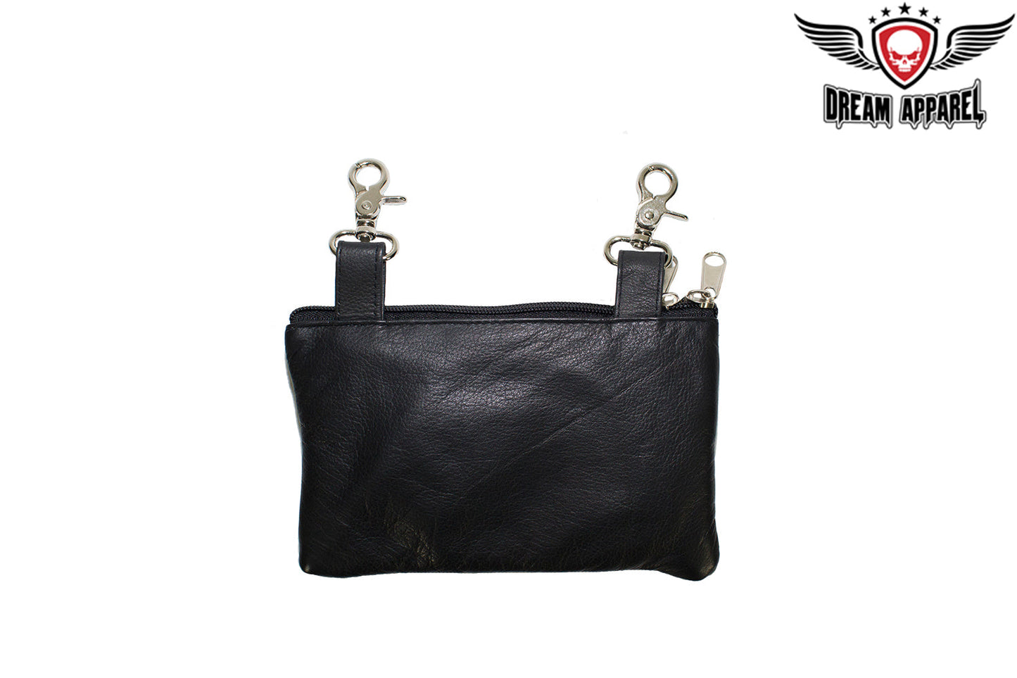 All Naked Cowhide Leather Belt Bag with Hot Pink Skull and Wings