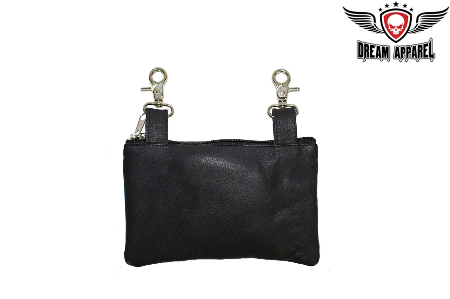 All Naked Cowhide Leather Belt Bag with Purple Skull and Wings