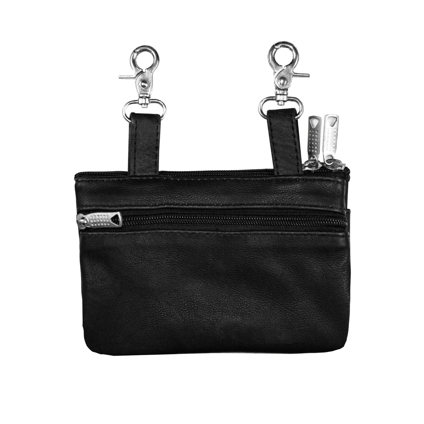 Studded Naked Cowhide Leather Belt Bag With Lime Green Wings