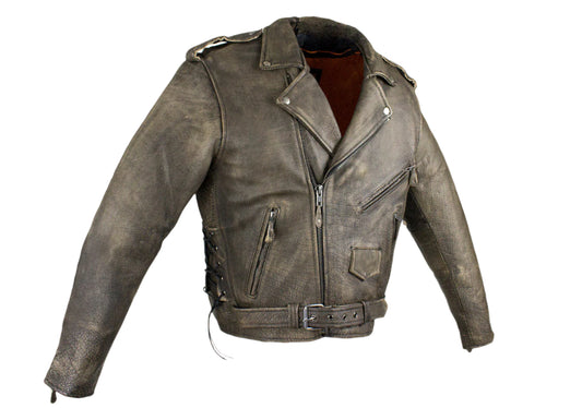 Men's Dark Brown Motorcycle Jacket with Gun Pockets