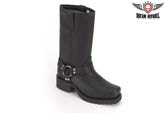 Biker Boots With Strap & Ring At Ankle